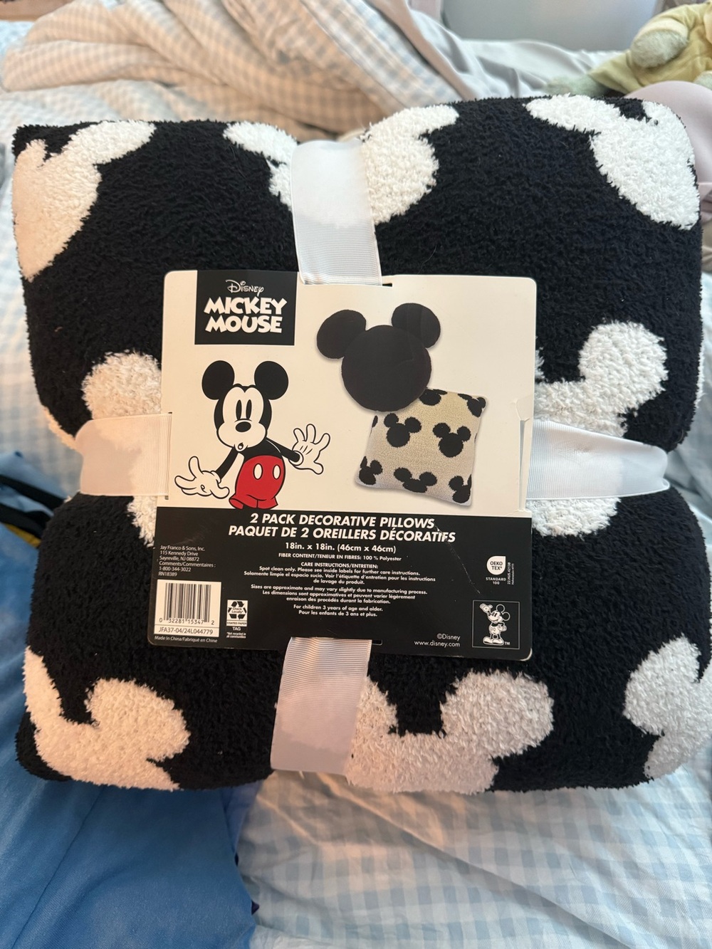 Disney Black Plush Mickey Ear Pillow Set